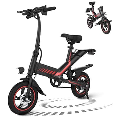Navitoo 12'' Bicicleta Electrica Plegable, Welocidad Máxima 25 km/h Bici Electrica, Alcance hasta 35-45 km, Bici Electrica con Batería Extraíble de 36V 7.8Ah, Altura Ajustable, Unisex Adulto (Black)