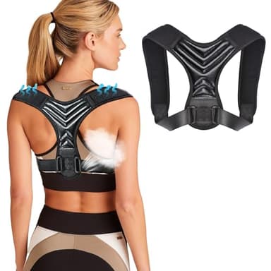 Soporte de Espalda Corrector, Corrector de Postura para Hombre y Mujer, Alivio del Dolor de Cervicales, Ajustable, Soporte Recto para la Espalda, Rectificador de Espalda, Cinturón de Apoyo, Corrige
