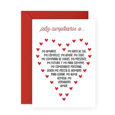 Central 23 Tarjeta De Cumpleaños Del Marido - MI VERDADERO AMOR - Dulces Tarjetas De Cumpleaños Para Hombre - Tarjeta De Felicitación De Amor Para El Novio - Viene Con Pegatinas
