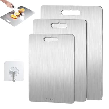 Yamato Cutting Board, Titanware Cutting Board, Original Taima 100% Pure Titanium Cutting Board, Titanium Cutting Boards for Kitchen (13.38 * 9.05 in)