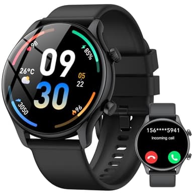 Reloj Inteligente Hombre Mujer, 1.39"Display Smartwatch con Llamadas, Smart Watch Monitor de Sueño/SpO2, Podómetro, 100+ Modos Deportivos, IP68 Impermeable Reloj Deportivo para Android iOS 2025 Negro