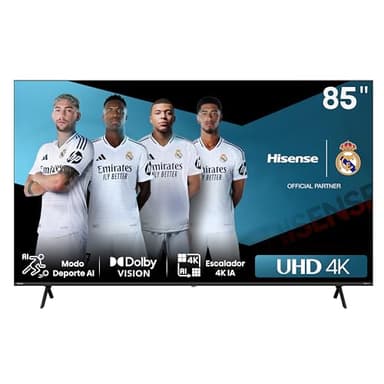 Hisense 85A6N - UHD 4K,VIDAA Smart TV, 85 Pulgadas, Dolby Vision, Modo Juego Plus, DTS Virtual X, Control por Voz televisor, Doble Control de Volumen, Auto ordenación Canales TDT (Nuevo 2024)
