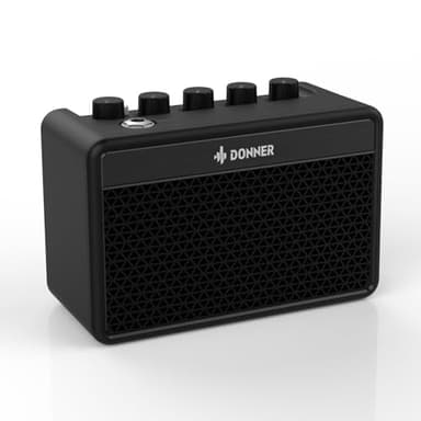 Donner 5W Amplificador de Guitarra Eléctrica, Mini Amplificador de Guitarra Recargable, Guitarra Amp Portátil Sonido Retro Británico, Sonido Limpio, Overdrive Caliente, Distorsión Salvaje (DA-10)