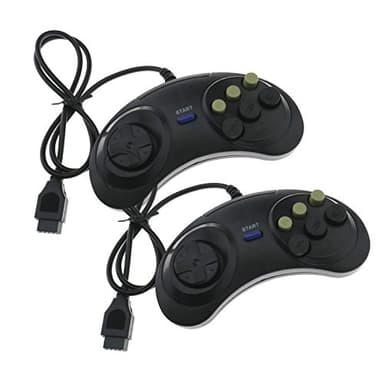 ENET Mando de juego de 6 botones con cable de repuesto para Sega Mega Drive y Genesis