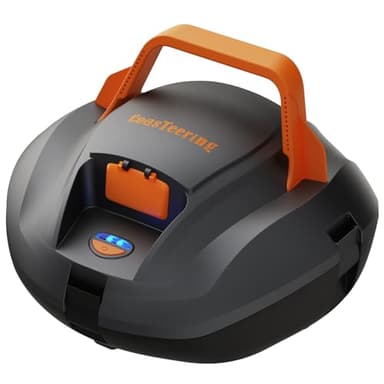 CoasTeering Robot Limpiafondos Piscina, 100 mins Succión Potente, Motor Dual, Estacionamiento Automático, Aspirador Piscina sin Cable para Piscinas de hasta 80m²