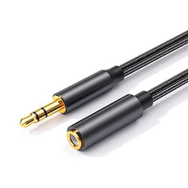 luoshaPUCY Cable Audio Alargador Extensión 5m, Jack Audio Estéreo 3,5 mm Macho a Hembra Cable de Extensión 3,5mm Jack para Extender Cables de Auriculares(Negro)
