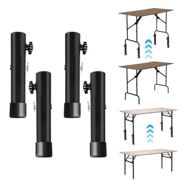 BlyeMichdi 4 Extensores de Patas de Mesa Plegables, 20 cm Patas Plegables para Tablero Mesa, Elevadores de Patas de Mesa Plegables Resistentes, Soporte de Mesa para Mesas y Sillas(Negro)