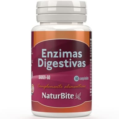 Naturbite Enzimas Digestivas, 60 comprimidos, Naturbite. Mejora del proceso digestivo facilitando la descomposición y absorción de los nutrientes de los alimentos