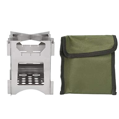 Estufa de leña portátil de acero inoxidable Estufa de leña plegable Mini utensilios de cocina Camping al aire libre Viajes Senderismo Picnic Estufa de leña