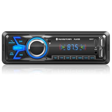 Radio Coche Bluetooth 5.0 Manos Libres, Wistrue Autoradio Coche Bluetooth Pantalla1 DIN Radio Bluetooth Coche MP3 Player FM Radio con 2USBAUX/Control Remoto,Compatible con Android y iOS
