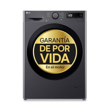LG F4WR5009A6M - Lavadora Inteligente, 9kg, AI Direct Drive, 1400rpm, Carga Frontal, TurboWash 360º, Algodón Turbo, Vapor Steam, Clasificación A, Serie 500, Inox Grafito