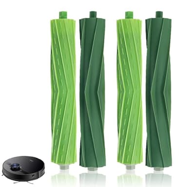 4 Piezas Cepillos Goma de Repuesto compatible avec Roomba i7, Recambios con Cepillo de Rodillo Principal Goma de Repuesto Accesorios Robot Aspirador para i7 i7+ i3 i8+ E5 E6 Serie Aspiradores