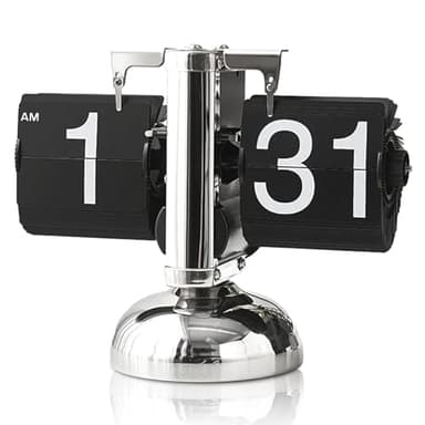 HERCHR Retro Flip Down Clock, Mechanical Digital Flip Desk Clock Black Digital Flip Down Clock Auto Flip Down Desk Clock Flip Clock Vintage for Home