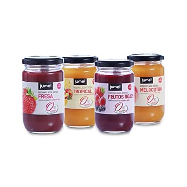 Mermelada y Confitura de MULTISABOR sin azúcar extra JUMEL con STEVIA. Mermelada gourmet con todo el sabor. Pack de 4 unidades (1,49 € / unidad). A PARTIR DE 15€ PORTES GRATIS.