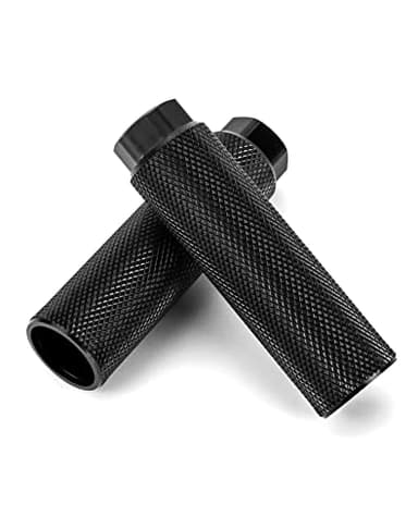 QWORK® 1 Par Clavijas para Pedales BMX Antideslizantes De Aleación De Aluminio, BMX Stunt Pegs, para BMX, Bicicleta De Montaña, Bicicleta De Carretera, Negro