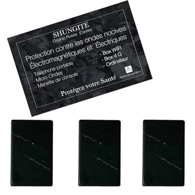 SpirituellementBien - Lote de 3 o 6 pastillas de parche de silicona de shungite piedra natural litoterapia – piedra de protección natural antiondas electromagnéticas teléfono móvil, wifi, Lot de 3,