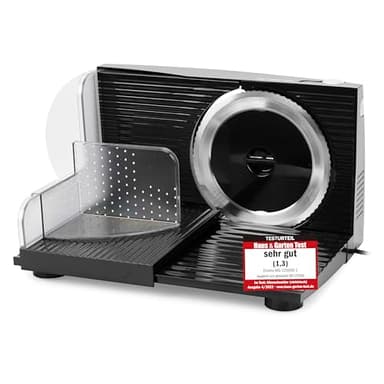 Emerio MS-125000.1 - Cortador de acero inoxidable (ajustable 0-17 mm, sin BPA, plegable, con interruptor de seguridad, Eco 100 W, MS-125000.1), color negro