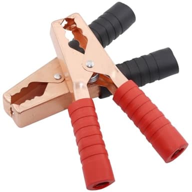 Greluma 1 Par Abrazaderas para Cable de Puente de batería de 200A,Pinzas de cocodrilo de Alta Resistencia,Refuerzo para Cables de Puente,Abrazaderas para Cargador de batería de automóvil