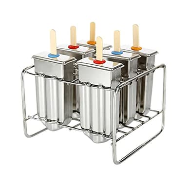 XZincer 6 unidades de hielo palillo de hielo en el soporte de acero inoxidable para hielo seco comprar (negro, talla única)