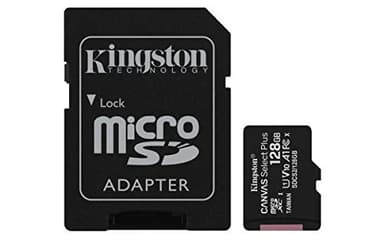 Kingston Canvas Select Plus Tarjeta microSD, SDCS2/128GB Class 10 con Adaptador SD, garantía de por vida con el fabricante.