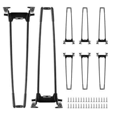 YAYODS 8 patas de mesa plegables – Patas de mesa de metal negro 34 cm de alto – Patas de mesa de horquilla – Patas de mesa – Patas de mesa – Patas de mesa – Patas de mesa – Patas para muebles