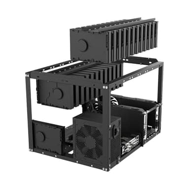 Marco de minería de PC, soporte de minería de criptomonedas, estante apilable para minería de criptomonedas, marco de minería criptográfica con soporte y ventilación, estuche de minería resistente