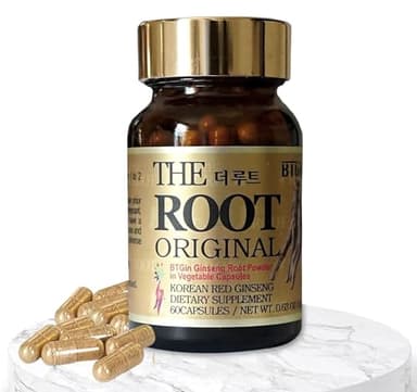 [BTGIN] NO ES EXTRACTO - Cápsulas del Auténtico Ginseng Coreano enriquecidos con Rg3 a través del proceso de fermentado de enzimas – 100% polvo 18000 mg - The Root Original