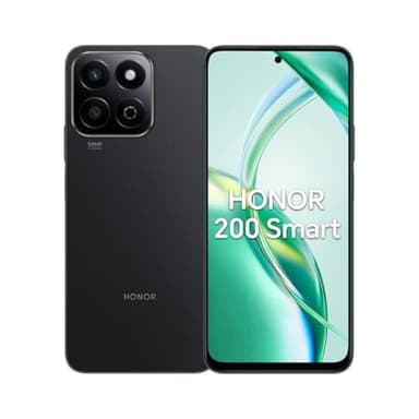 HONOR 200 Smart 5G Smartphone 4GB 256GB, Batería 5200mAh, 50MP AI Carmera, 300% Modo Alto Volumen, Snapdragon 4 Gen 2, Android 14, Dual SIM, Negro
