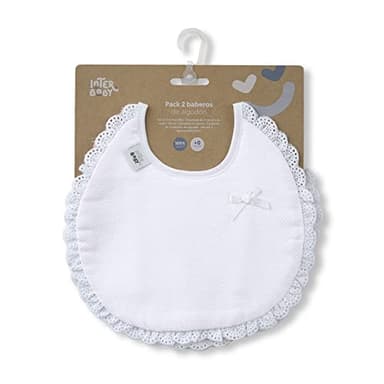 Pack 2 Baberos redondos lacito en blanco y gris