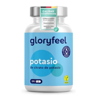 Citrato de Potasio 2446mg - 270 Cápsulas (+4 meses) - Suplemento Deportivo Natural de Alta Potencia - Altamente dosificado: 800mg de Potasio elemental - Vegano, sin aditivos
