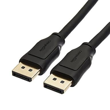 Amazon Basics Cable DisplayPort 8K a DisplayPort 1.4 con resolución de vídeo 4K 120 Hz y 8K 60 Hz y compatibilidad con HDR, Negro, 1.8 m