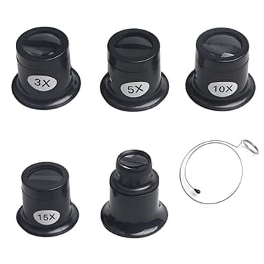 Lupa de Relojero Profesional Lupa De Relojero Joyería Reloj Herramienta 5 Lentes de Relojero Lupa Ocular para Relojero Joyero Lupa Monocular Relojero para Herramientas de Reparación de Joyas (6piezas)