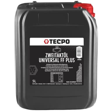 TECPO Aceite de 2 tiempos FF Plus Universal, 5 litros, aceite de mezcla de aceite de 2 tiempos JASO FD API TC ISO-L-EGD