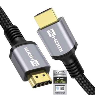 Anhuicco Cable HDMI 2.1 HDR Certificado 2 Metros 48Gbps 8K 10K 60Hz 4K 144Hz 2K 240Hz Full HD 7680p ALLM FreeSync VRR ARC eARC Dolby HDR 10+ HDCP 2.3 Soporte PS5 Xbox Soundbar Real 8K Fire TV