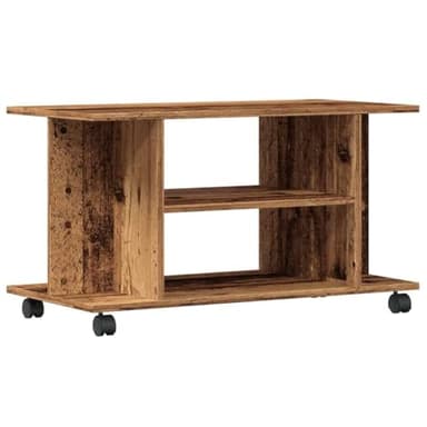 vidaXL Mueble de TV con Ruedas Madera ingeniería Envejecida 80x40x45cm, Soporte de TV, Banco de TV, Muebles para Equipos de música, aparador de TV