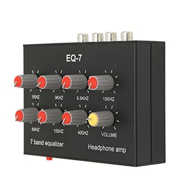 Ecualizador de Sonido de 7 Bandas, Entrada de Salida RCA, Ajuste de Graves Altos de 12 DB, Ecualizador Digital de Dos Canales, Interfaz de 3,5 Mm, para Grabación, Transmisión, Podcasting