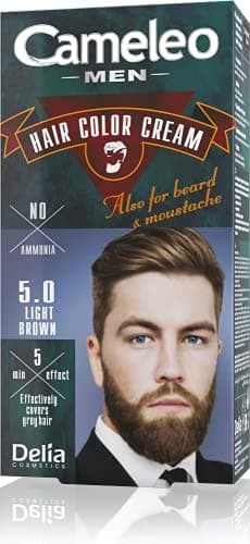Cameleo Para hombres – Tinte permanente para el cabello | Color marrón claro para el pelo, barba y bigote | Efecto de color en 5 minutos | Cubre el pelo gris | Sin amoniaco | 30 ml