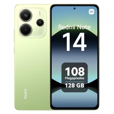 Xiaomi Redmi Note 14 - Smartphone de 8+128GB, Pantalla de 6.67" AMOLED FHD+ 120Hz, MediaTek Helio G99-Ultra, cámara de 108MP, TurboCharge 33W, 5500 mAh, Cargador no Incluido, Verde (Versión ES)
