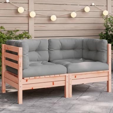CKioict Sofa Exterior Sofa palets Exterior Conjunto de Muebles de jardín Sofá esquinero de jardín con Cojines Madera Abeto DouglasAdecuado para Jardines, terrazas, céspedes