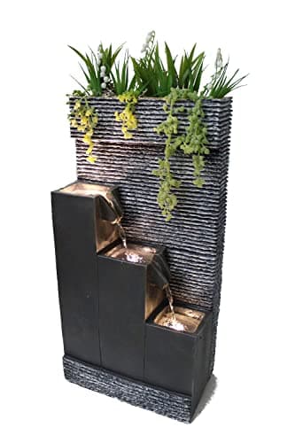 Arnusa BK845 Fuente de jardín con iluminación LED, Fuente de jardín con Lavabo Decorativo, Fuente de Interior, Fuente para Uso Interior y Exterior, Decoración de jardín