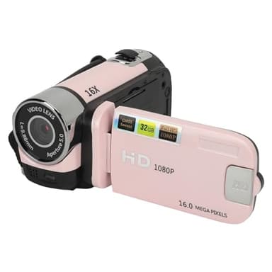 Tosuny Grabadora de Cámara Digital, Videocámara Full HD 1080P 16MP, Cámara Vlogging con Pantalla Giratoria de 2,4, Zoom Digital 16X, Luz de Relleno, Antivibración, para Principiantes