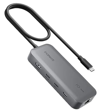 Inateck 10 in 1 Hub USB C Dual Monitor, USB 3.2 Docking Station HDMI 4K 60Hz, USB C 4K Video+Dati, 100W PD, 2*10Gbps USB 3.2 C, 2*USB 3.0 A, RJ45, SD/TF3.0,Cavo 50cm,Per Windows 7/10/11, Linux, MacOS