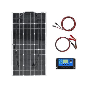 Aysolar 100W 12V Kit Panel Solar flexible Módulo Fotovoltaico Monocristalino Flexible 10A Controlador Solar para Autocaravana, Barco, Automóvil, Caravana, Carga de batería de 12V