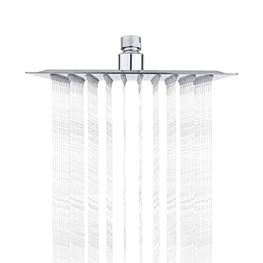Ibergrif M20292 Rociador para Ducha Cuadrado, Alcachofa de Ducha de Acero Inoxidable, Plata, 8 Pulgadas, Diámetro de 20 cm