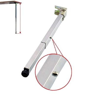 Pata Extensibles de Mesa Acero Inoxidable,Pata de Muebles de Metal Ajustables,Pata de Escritorio de Barra Telescópica Plegables,Pie de Escritorio de Barra Push-Pull,1pcs(Mínimo 24 cm,máximo 30 cm)