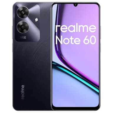 realme Note 60 Smartphone Android 14, 4G Teléfono Móvil Dual SIM, 90Hz Pantalla LCD de 6.74", 3GB RAM 64GB ROM, Batería de 5000mAh, 32MP Cámara Clara, Octa Core, Negro, Sin Adaptador