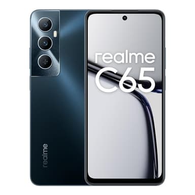 realme C65 Teléfono Móvil 8GB+256GB, Pantalla de 6,67”90Hz, Gran batería de 5000 mAh, Helio G85, Cámara de 50 MP con IA, Starlight Black