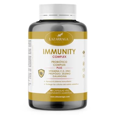Complejo para las Defensas | Vitamina C + Vitamina D + Propóleo + Zinc + Selenio + Probióticos y Prebióticos Intestinales + Galangina | Apoya el Sistema Inmunológico en Total l 90 Cápsulas