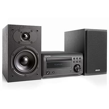 Denon D-M41 Home Theater Mini Amplifier and Bookshelf Speaker Pair - Compact HiFi Stereo System with CD, FM/Am Tuner and Wireless Bluetooth Music | Perfect for Small Rooms and Home Cinema