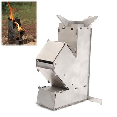 Estufa Rocket estufa de leña de acero inoxidable estufa de lea porttil desmontable con bolsa de transporte, estufa de camping para cocinar al aire libre, Spor ve Outdoor